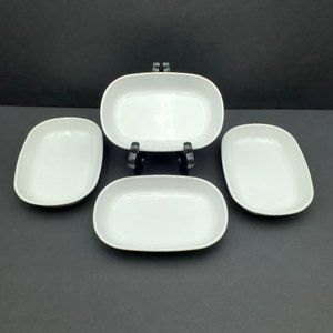 Corningware Sidekick Snack Plates Corning P-140-B White Oblong Dessert Dishes